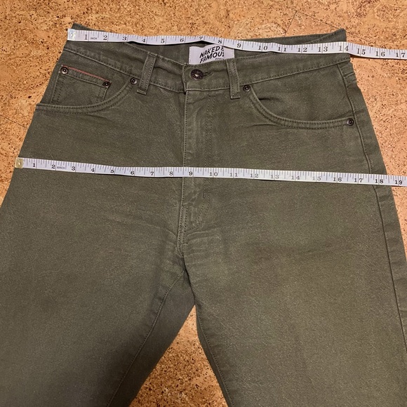Naked & Famous Wm’s Raw Selvedge Army Green Duck Canvas Pants Sz 28 - Picture 13 of 15